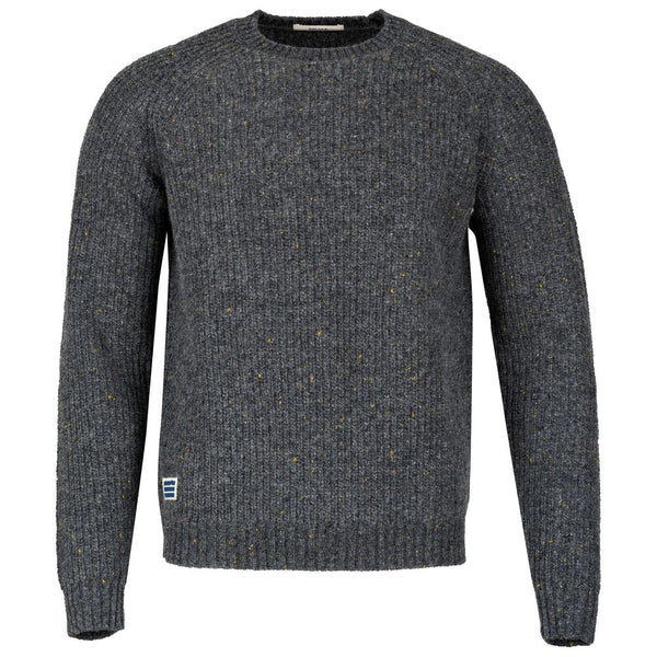 Bølger | Mens Finse Flecked Crew Sweater (Grey Melange)