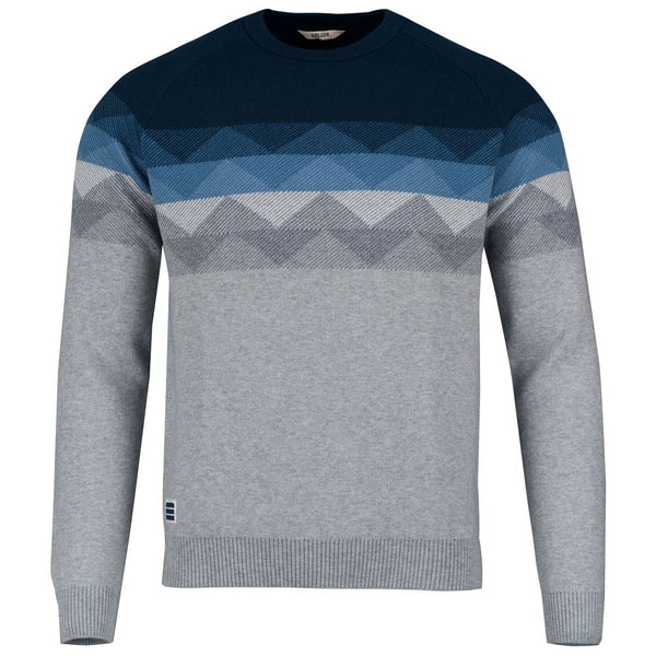 Bølger | Mens Fredvang Jacquard Crew Sweater (Navy)