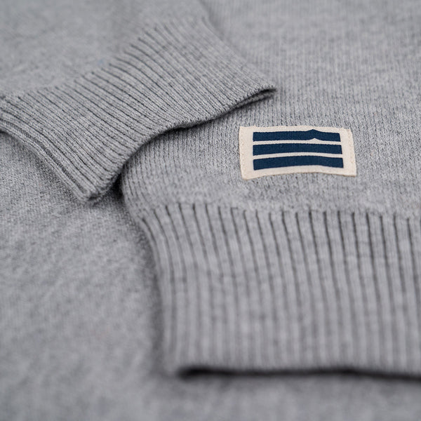 Bølger | Mens Fredvang Jacquard Crew Sweater (Navy)