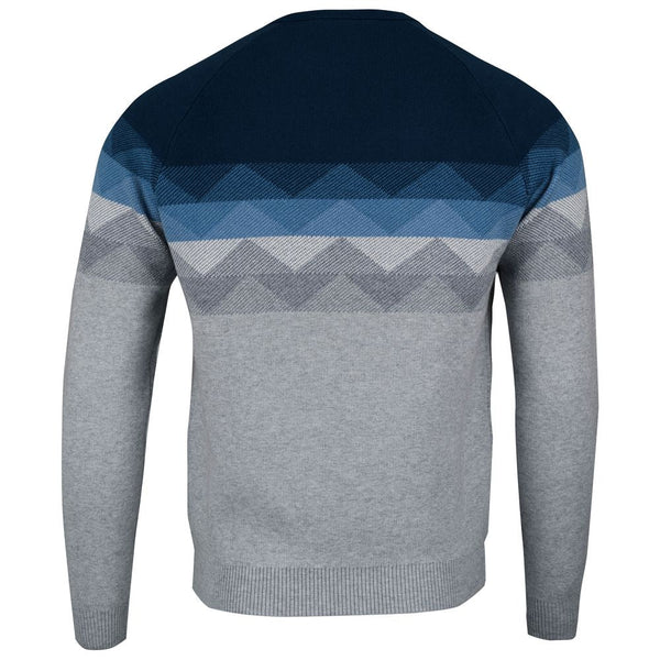 Bølger | Mens Fredvang Jacquard Crew Sweater (Navy)