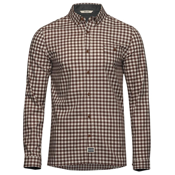 Bølger Mens Hamar Wool/Cotton Shirt (Brown Check) - Unbound Supply Co.