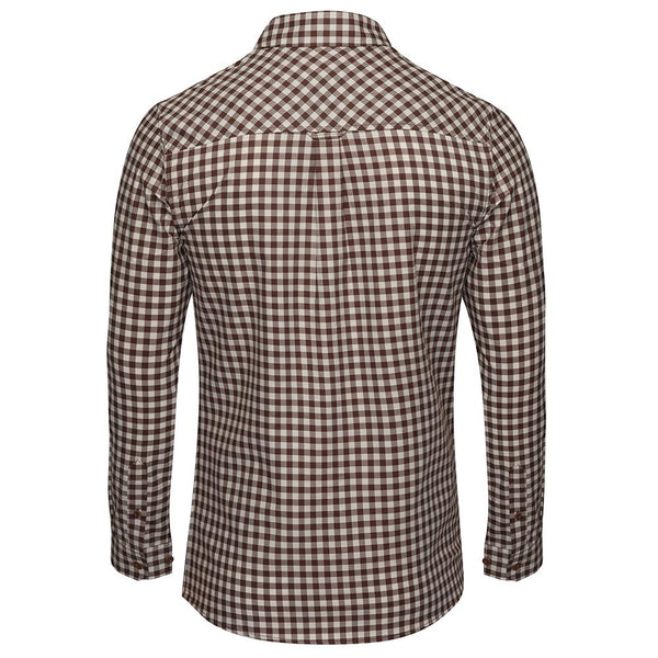 Bølger Mens Hamar Wool/Cotton Shirt (Brown Check) - Unbound Supply Co.