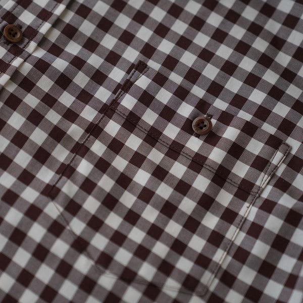 Bølger Mens Hamar Wool/Cotton Shirt (Brown Check) - Unbound Supply Co.