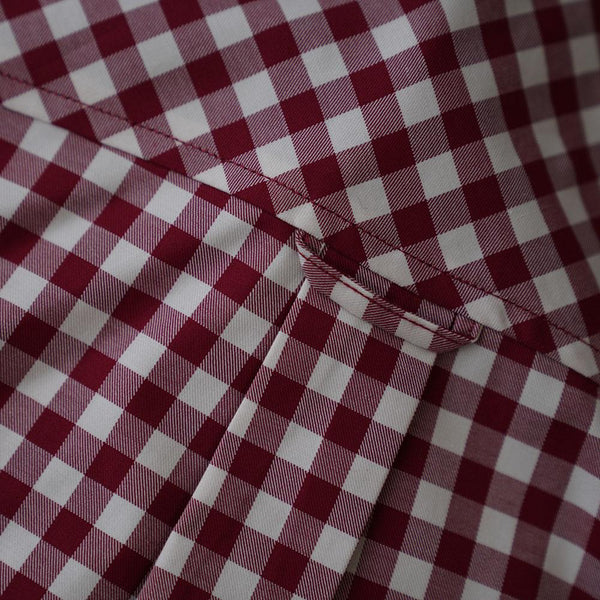 Bølger Mens Hamar Wool/Cotton Shirt (Red Check) - Unbound Supply Co.