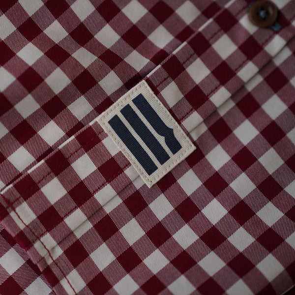 Bølger Mens Hamar Wool/Cotton Shirt (Red Check) - Unbound Supply Co.