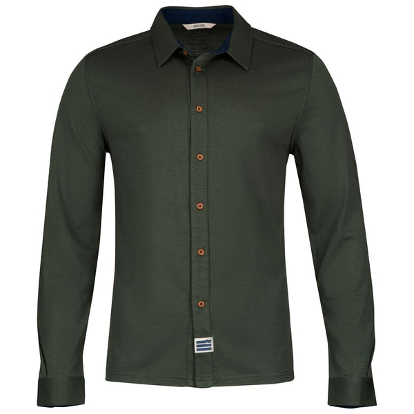 Bolger | Mens Larvik Merino Shirt (Woodland Green)