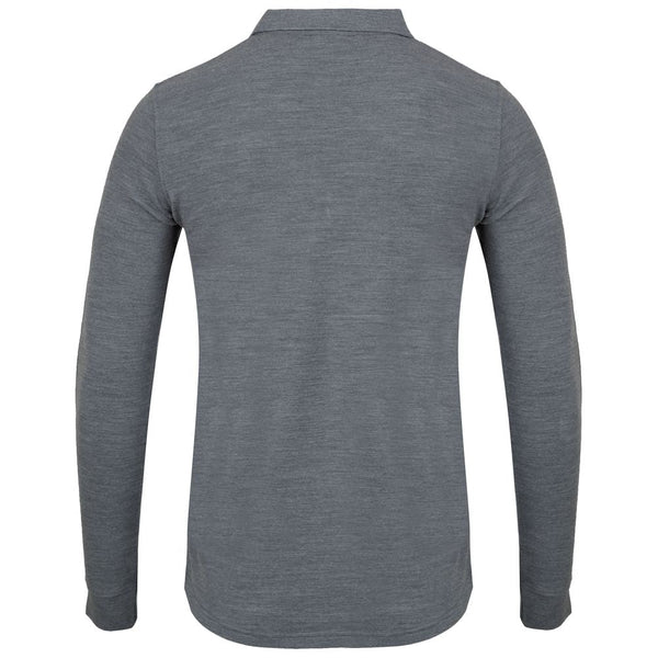 Bolger | Mens Lovund Merino Long Sleeve Polo (Charcoal Melange)