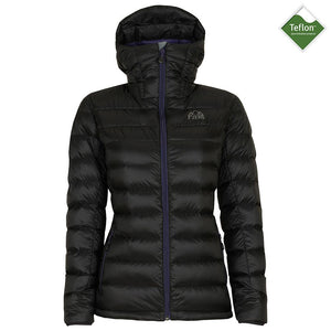 Womens Arktis Down Hooded Jacket (Black/Purple)