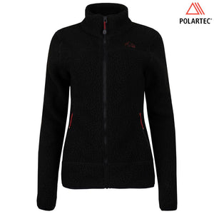 Womens Koselig Polartec Fleece Jacket (Black/Rust)