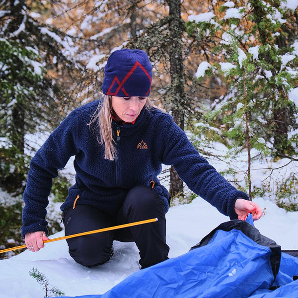 Womens Koselig Polartec Fleece Jacket (Navy/Sunshine)