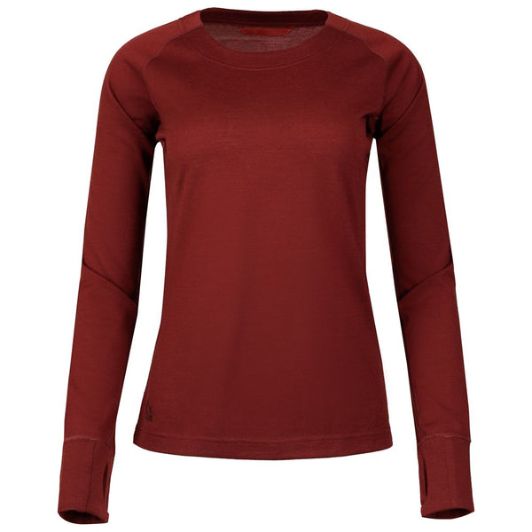 Womens Första Merino Long Sleeve Crew Baselayer (Rust)