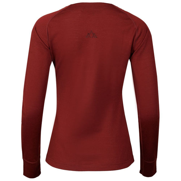 Womens Första Merino Long Sleeve Crew Baselayer (Rust)