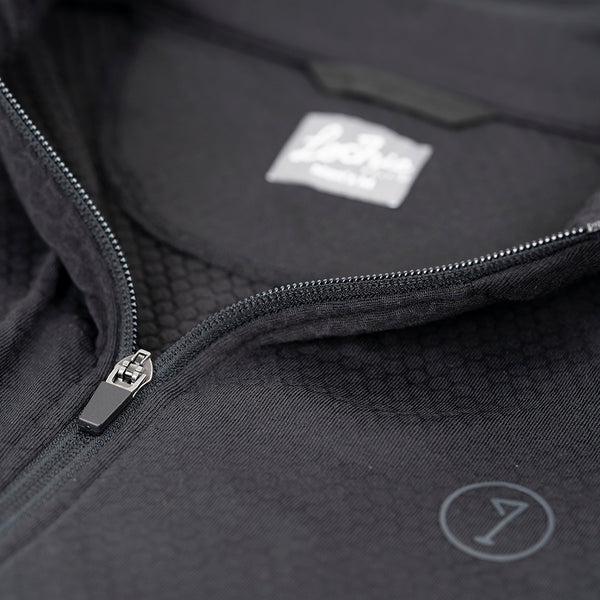 Lochie Mens Grid Fleece Quarter Zip Pullover (Black Onyx)