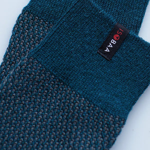Isobaa Merino Blend Moss Stitch Socks (Petrol/Smoke)