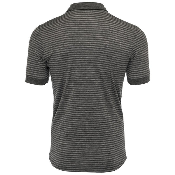 Isobaa Mens Merino 180 Short Sleeve Polo Shirt (Stripe Smoke/Charcoal)