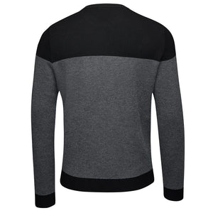 Bølger Mens Alesund Merino Blend Sweater (Black/Charcoal Melange) - Unbound Supply Co.