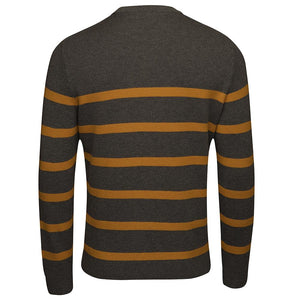 Bølger Mens Arnavik Merino Blend Stripe Sweater (Charcoal Melange/Golden Yellow) - Unbound Supply Co.