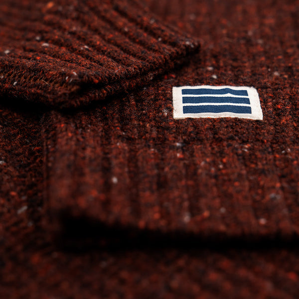 Bølger | Mens Finse Flecked Zip Sweater (Brown)