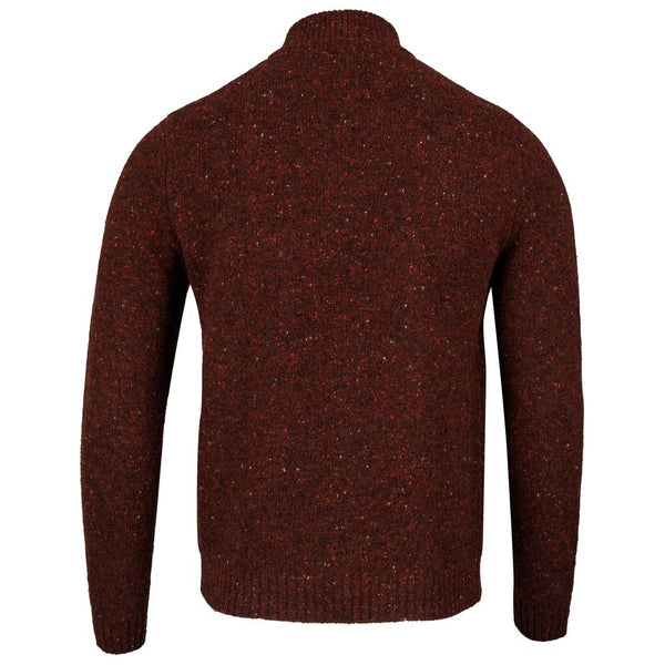 Bølger | Mens Finse Flecked Zip Sweater (Brown)