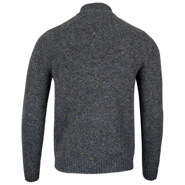 Bølger | Mens Finse Flecked Zip Sweater (Grey Melange)