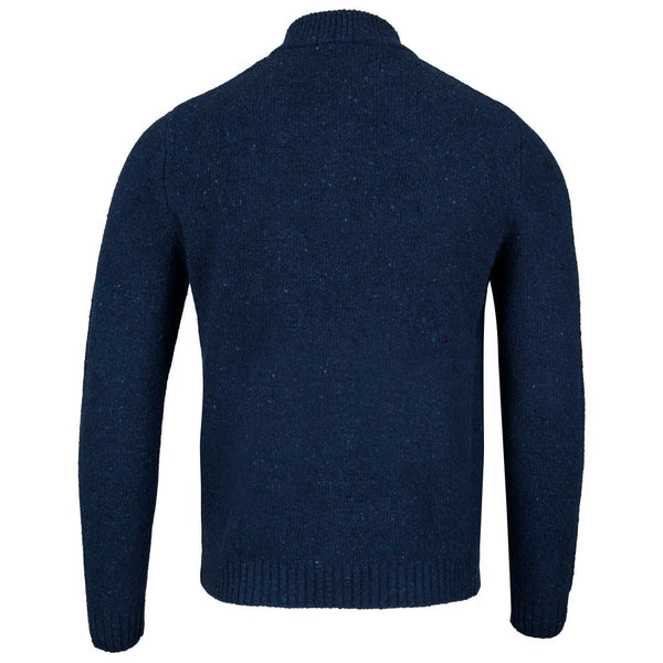 Bølger | Mens Finse Flecked Zip Sweater (Navy)