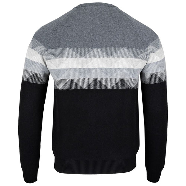 Bølger | Mens Fredvang Jacquard Crew Sweater (Charcoal Melange)