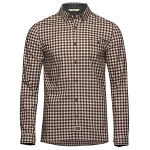 Bølger Mens Hamar Wool/Cotton Shirt (Brown Check) - Unbound Supply Co.