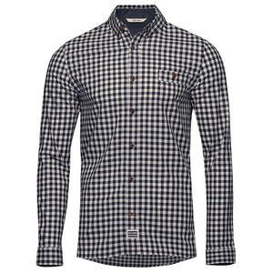 Bølger Mens Hamar Wool/Cotton Shirt (Navy Check) - Unbound Supply Co.