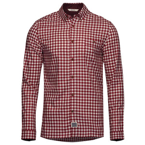 Bølger Mens Hamar Wool/Cotton Shirt (Red Check) - Unbound Supply Co.
