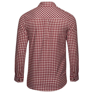 Bølger Mens Hamar Wool/Cotton Shirt (Red Check) - Unbound Supply Co.