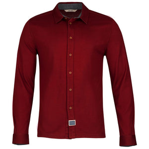 Bolger | Mens Larvik Merino Shirt (Claret Red)