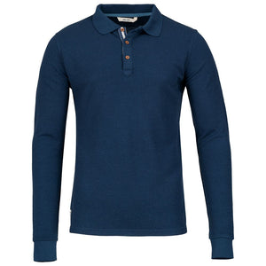 Bolger | Mens Lovund Merino Long Sleeve Polo (Navy)