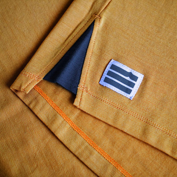 Bølger Mens Tustna Merino Blend T-Shirt (Golden Yellow) - Unbound Supply Co.