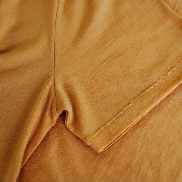 Bølger Mens Tustna Merino Blend T-Shirt (Golden Yellow) - Unbound Supply Co.