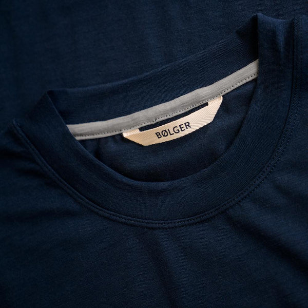 Bølger Mens Tustna Merino Blend T-Shirt (Navy) - Unbound Supply Co.
