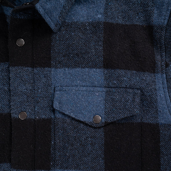Bølger | Mens Vikten Padded Lumberjack Overshirt (Blue/Black)