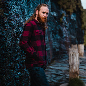 Bølger | Mens Vikten Padded Lumberjack Overshirt (Red/Black)