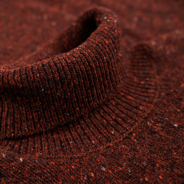 Bølger | Womens Finse Flecked Roll Neck Sweater (Brown)