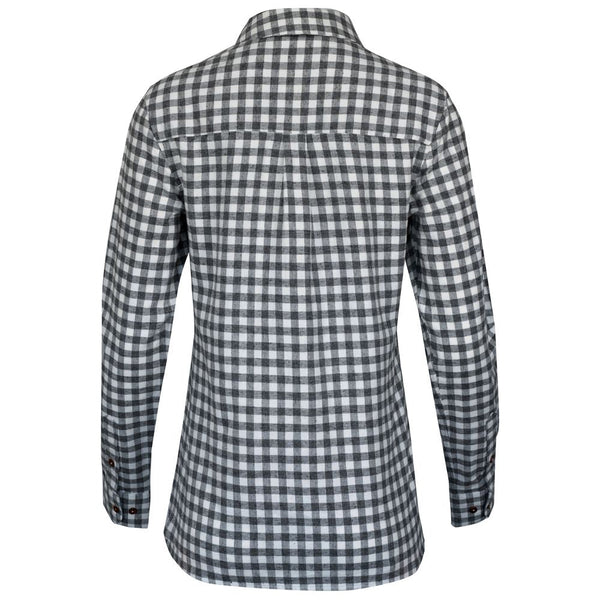 Bølger | Womens Vallersund Brushed Cotton/Linen Shirt (Black/Ivory Check)