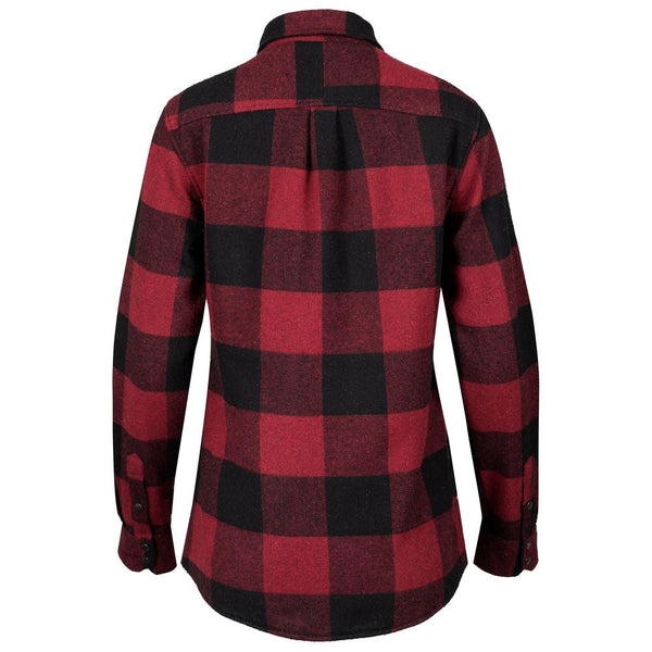 Bølger | Womens Vikten Padded Lumberjack Overshirt (Red/Black)