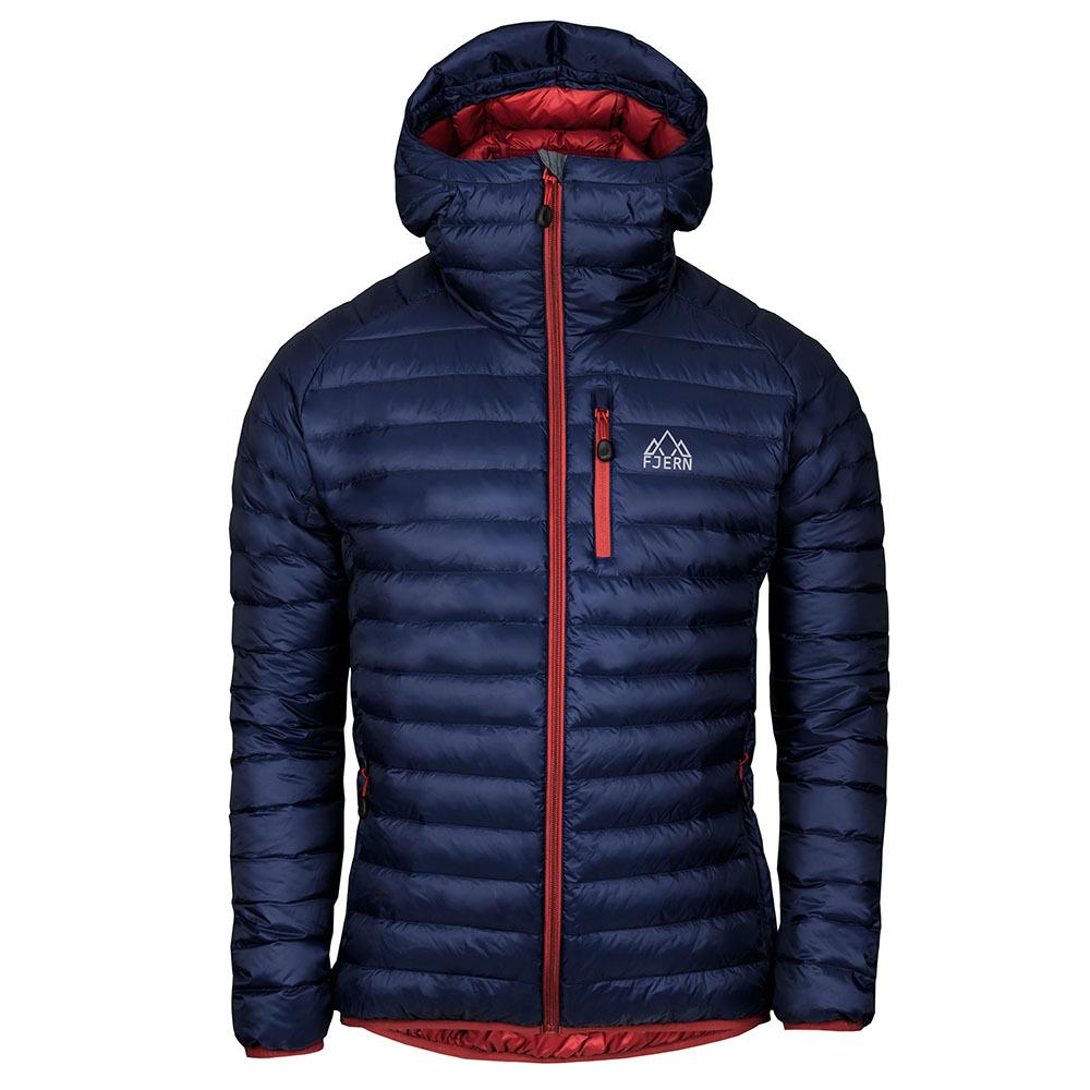 Mens Aktiv Hooded Down Jacket (Navy/Rust)