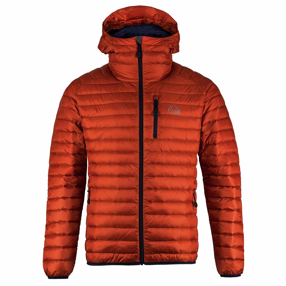 Mens Aktiv Hooded Down Jacket (Burnt Orange/Navy)