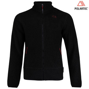 Mens Koselig Polartec Fleece Jacket (Black/Rust)