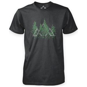Mens Tree Line T-Shirt (Black Marl)
