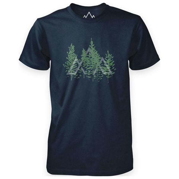 Mens Tree Line T-Shirt (Navy Marl)