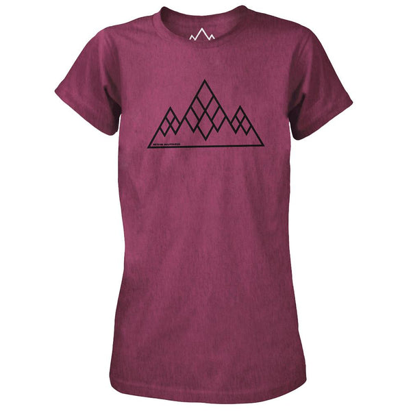 Womens 3 Peaks T-Shirt (Plum Marl)