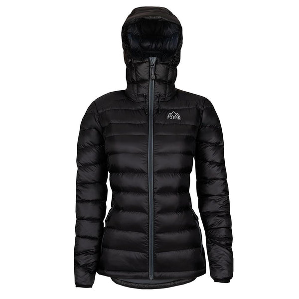 Womens Arktis II Down Hooded Jacket (Black/Charcoal)