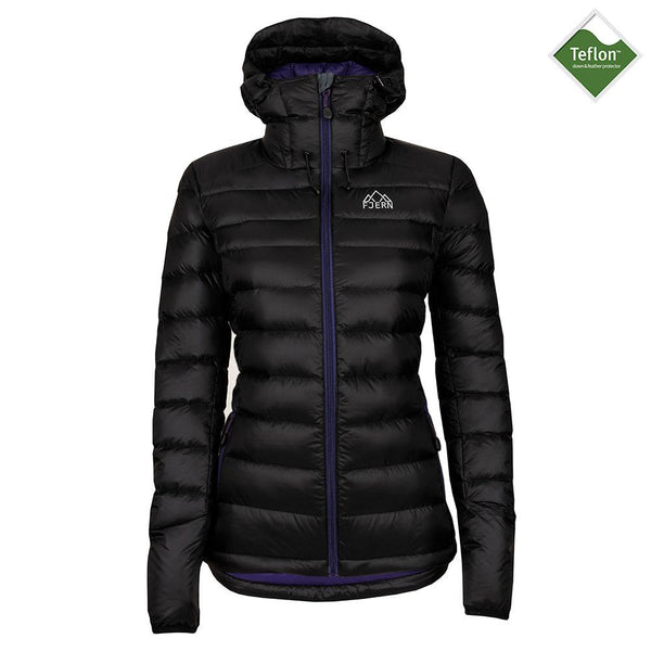 Womens Arktis II Down Hooded Jacket (Black/Purple)