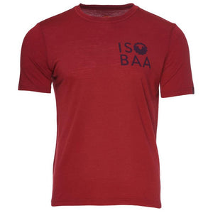 Isobaa Mens Merino 150 Logo Tee (Red)
