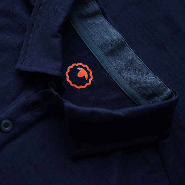 Isobaa Mens Merino 200 Long Sleeve Polo Shirt (Navy/Denim)
